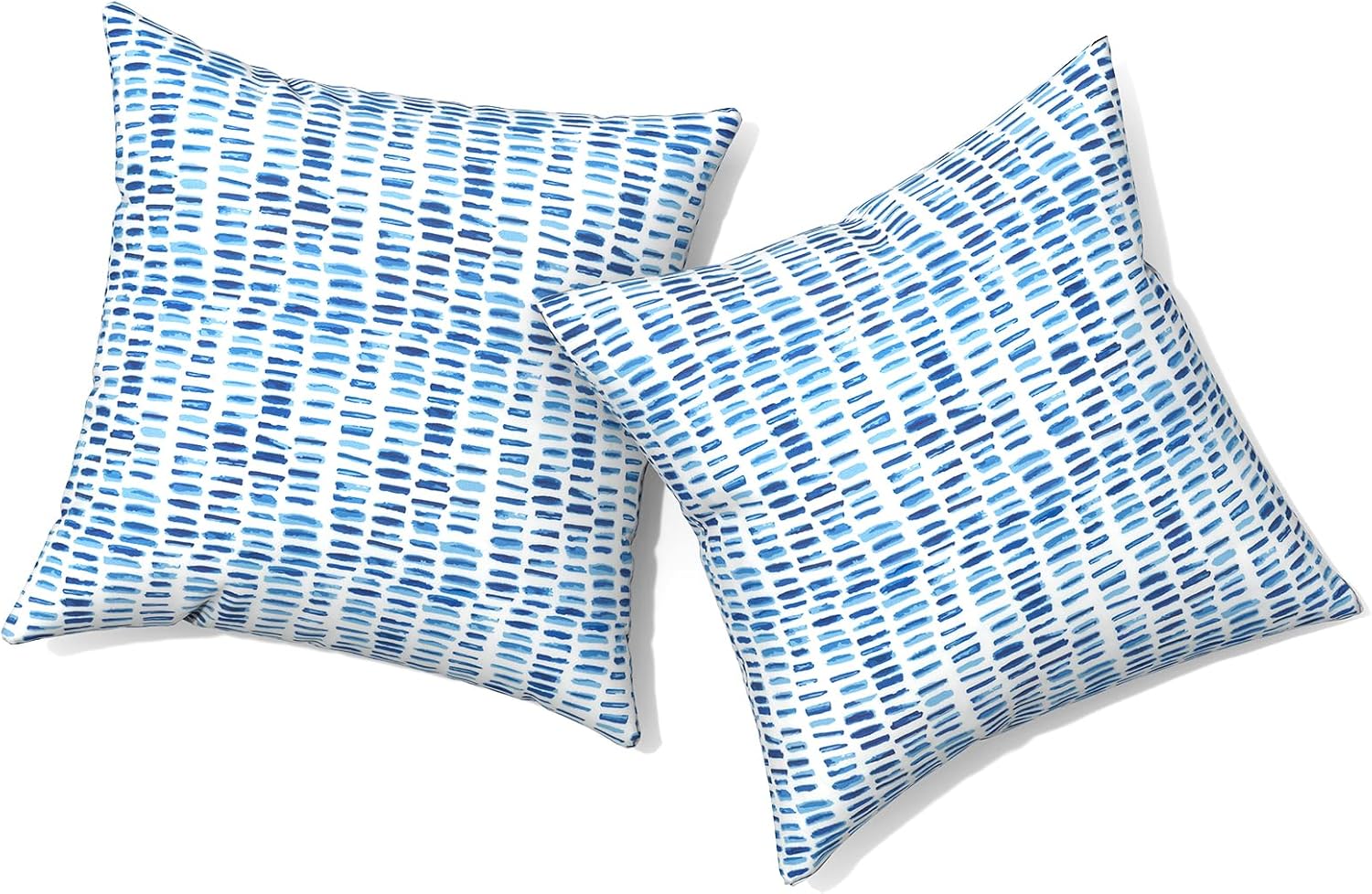 Outdoor Pillows for Patio Furniture 18x18 inch, Square Outdoor Throw Pillows with Inserts, Decorative Toss Pillows for Garden Couch Home Sofa Office Chair, Pack of 2, Pebble Blue