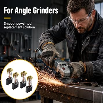 4 Pack Carbon Brushes Model CB204, for Angle Grinder, Cutting Machine, Electric Pick, Polishing Machine, Compatible with GA9020, GA9020KD, GA9020S Angle Grinders