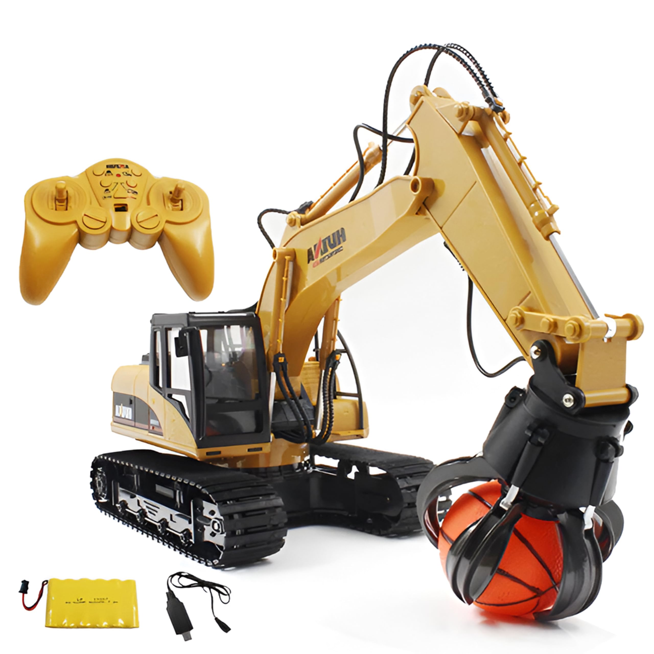 RLS Huina 1571 1:14 Scale Remoted Controlled Grabber/Excavator Construction Vehicle Model Toy for Boys and Girls