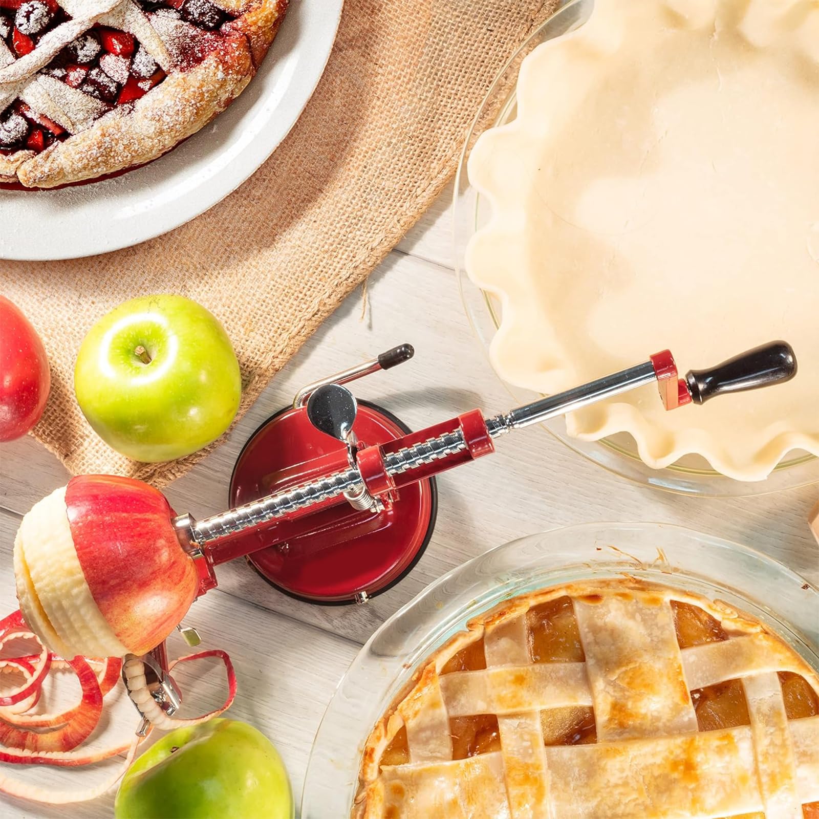 Apfelschäler, Entkerner, Edelstahl, Apfelentkerner, Schäler Mit Leistungsstarker Saugbasis Und Rutschfester Handkurbel Für Obst, Kartoffeln Oder Gemüse, Herbstpflücksaison, Saisonales Geschenk