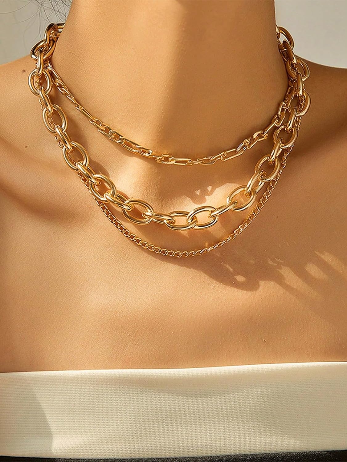 Layered Necklace for Women Gold Stack Jewelry Gift Set