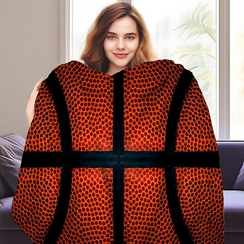 Miniatura 2 de Manta de baloncesto de franela suave con diseño divertido de pelota deportiva, ligera, acogedora, decoración del hogar, ropa de cama para regalos,