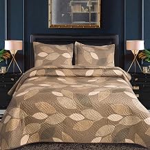 3Pcs Patchwork Quilted Bedspreads with 2 Shams | Reversible Floral Print | Lightweight Quilt Comfort | Fits Double and King Size Beds 220x240cm | 30 Unique Designs MILAN-120