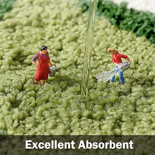 Miniatura 5 de Alfombra de baño antideslizante con diseño de hojas de Monstera, ultra suave, lavable, para niños y mascotas, tapete para dormitorio, sala de estar,