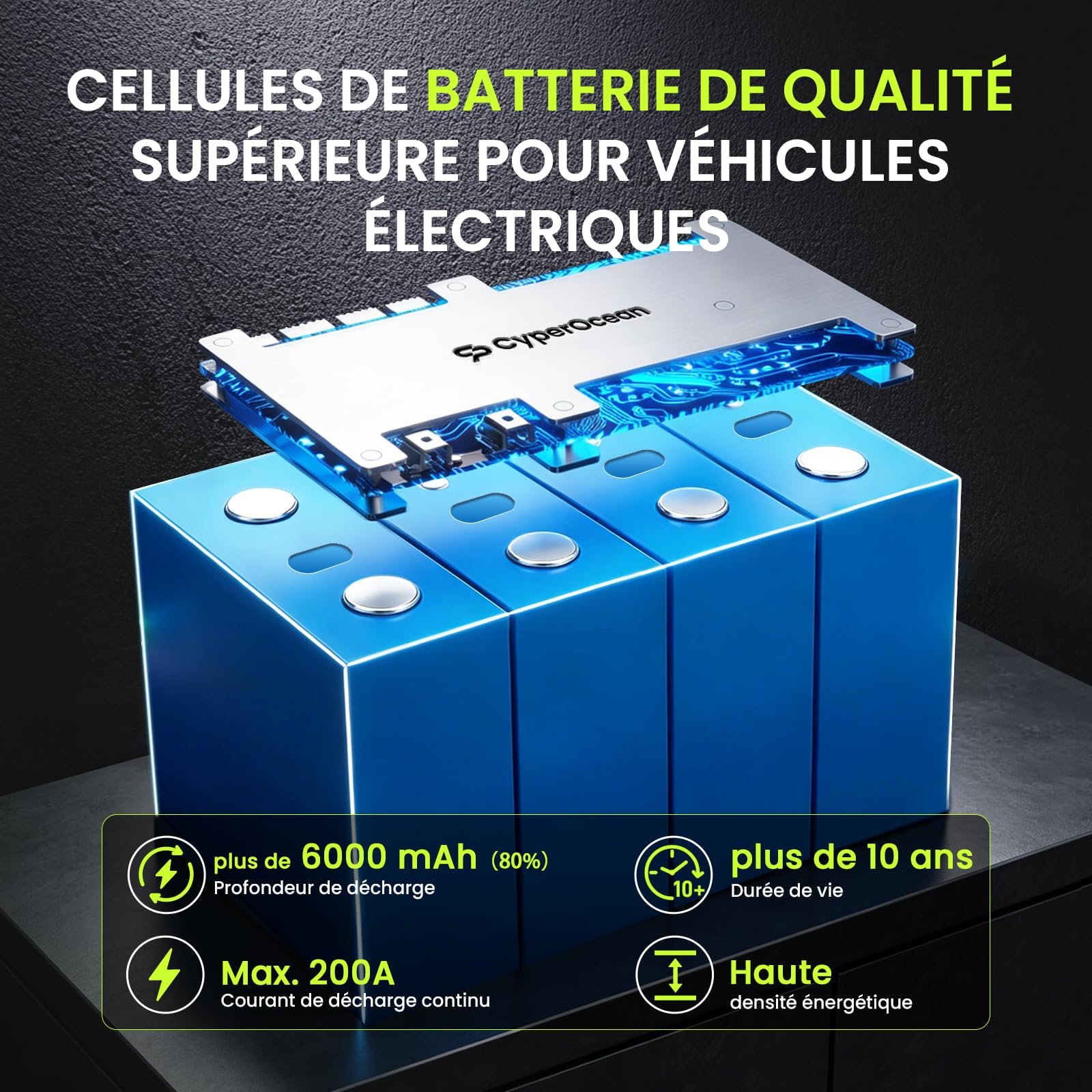 Lot de 2 Batteries LiFePO4 12V 314Ah, 8038Wh Batterie Lithium avec BMS 200A Protection Basse Température, Plus de 15000 Cycles, pour Camping-Car, Solaire, Bateau, Système Hors Réseau