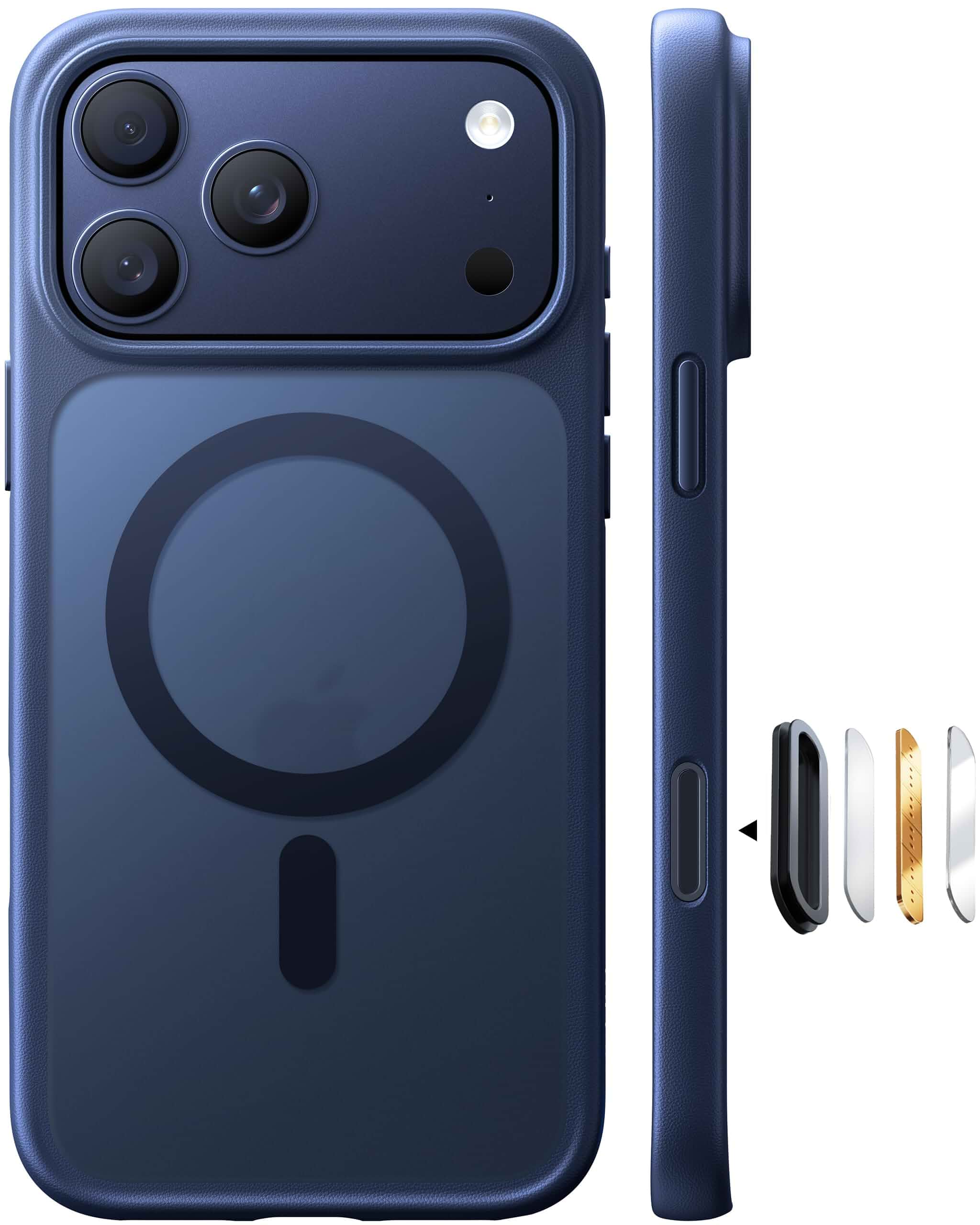 TORRASStronger Magnetic & Shockproof for iPhone 17 Pro Max Case Deep Blue Fit for MagSafe, Military Grade Drop Protection, Camera Control, DIY Button, Slim for iPhone 17 Pro Max Case Translucent