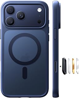 TORRAS Stronger Magnetic & Shockproof for iPhone 17 Pro Max Case Deep Blue | Fit for MagSafe, Mil-Grade Drop Protection, Camera Control, DIY Button, Slim for iPhone 17 Pro Max Phone Case Translucent - Amazon product rated Grade A