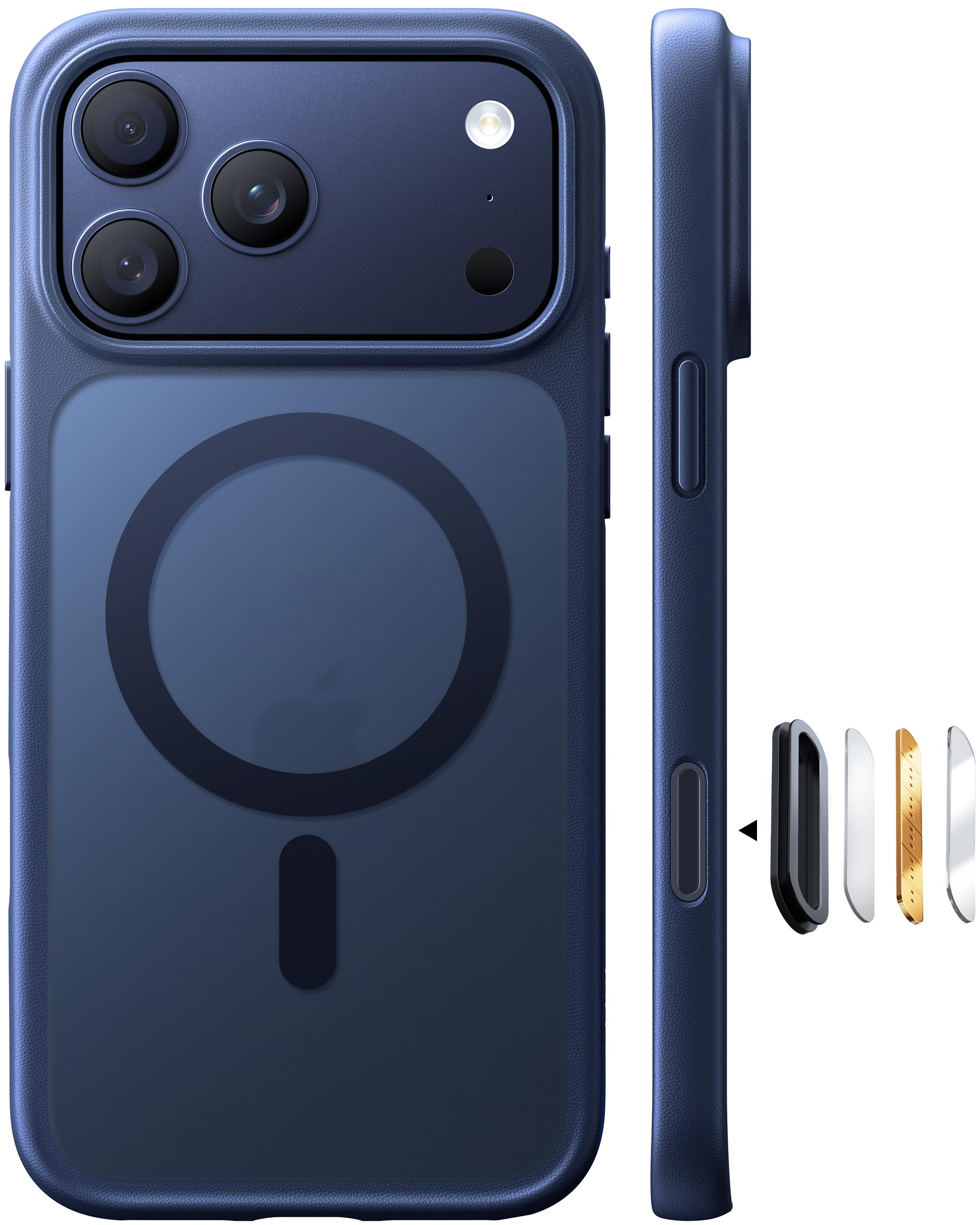 Photo 1 of TORRAS Stronger Magnetic & Shockproof for iPhone 17 Pro Max Case, Fit for MagSafe, Mil-Grade Drop Protection, Camera Control, DIY Button, Slim for iPhone 17 Pro Max Phone Case Translucent Deep Blue