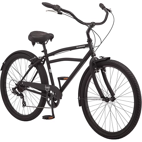 Schwinn Cruiser Bike, 26 Inch Bike for Women and Men, Beach Cruiser Bicycle, Linear Pull Brakes, Comfortable Padded Seat, Upright Riding Position, Adult Bicycle