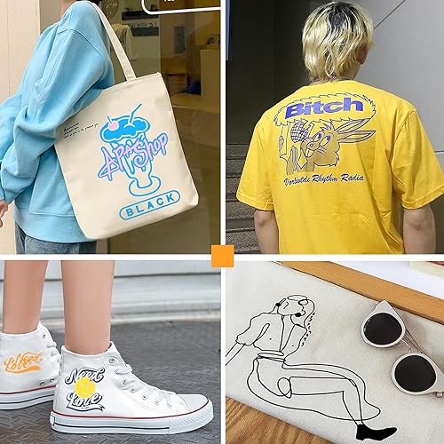 Miniatura 7 de TUMIYA HTV rollos de vinilo de transferencia de calor de 100.1 x 8.2ft para camiseta con adhesivo brillante, color negro