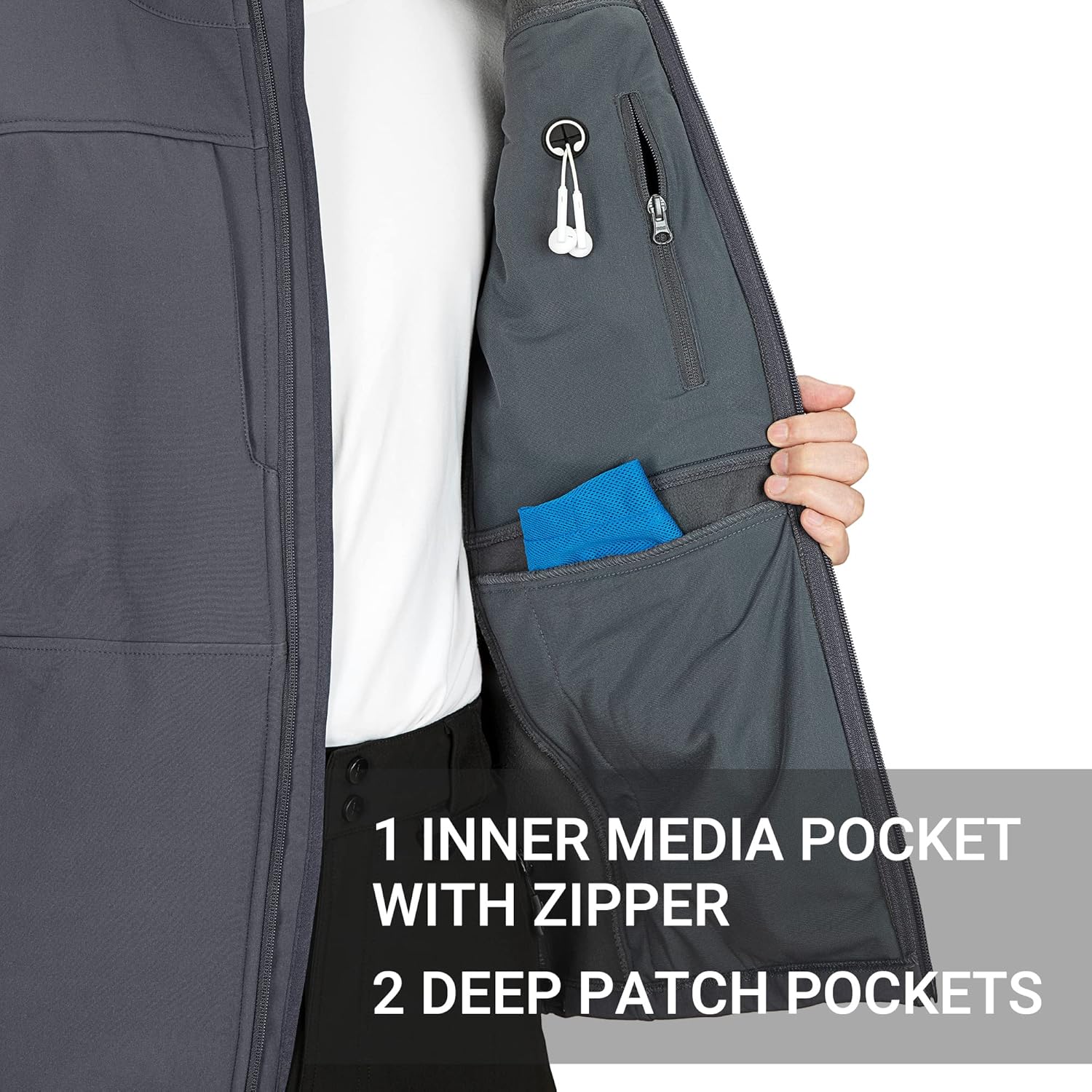 Outdoor Ventures Men's Running Vest Outerwear, Lightweight Windproof Fleece-Lined Softshell Sleeveless Jacket for Golf at  Men’s Clothing store