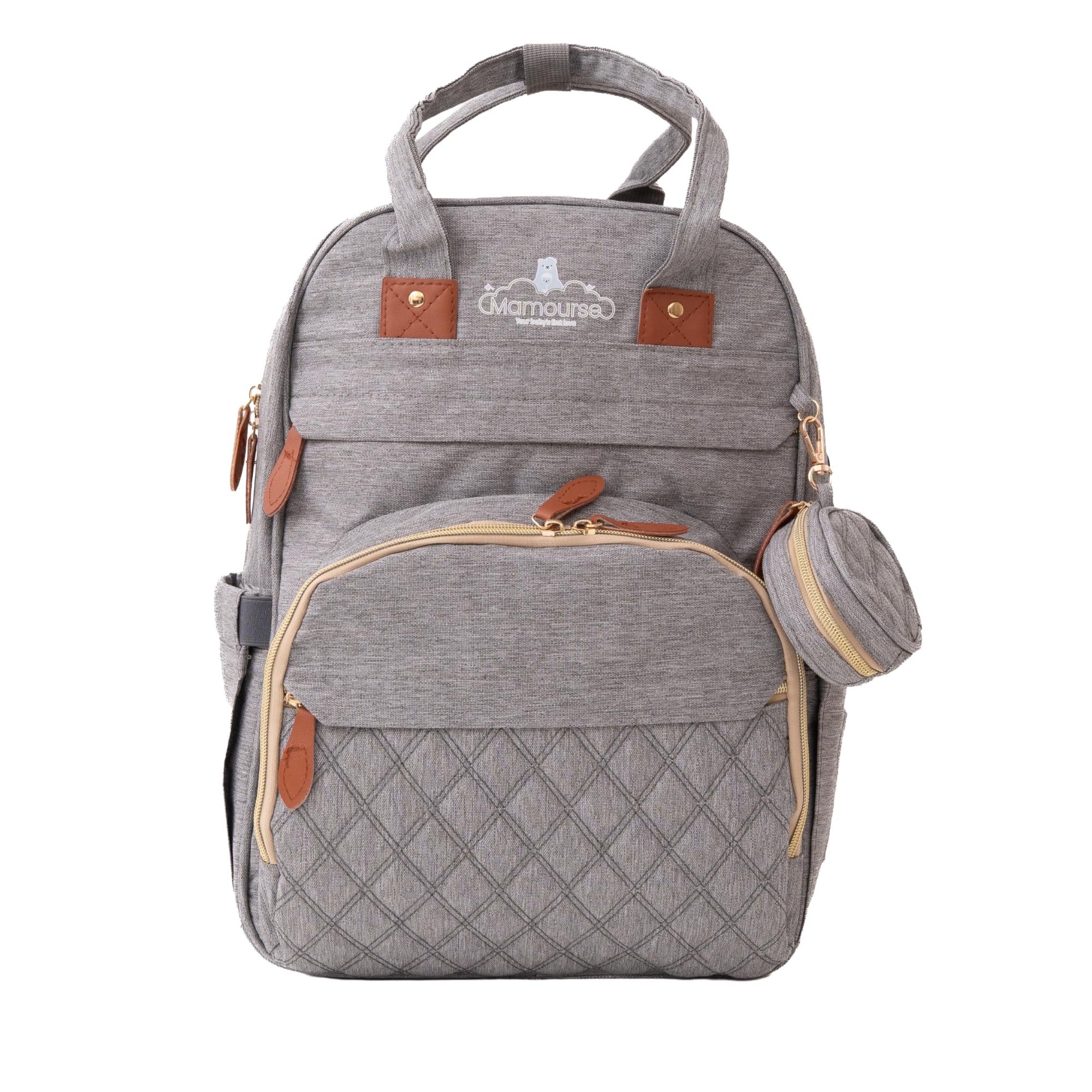 Zaino per pannolini 3 in 1 – Grande capacità con 13 tasche, lettino pieghevole e zanzariera incorporata, borsa da viaggio multifunzione, impermeabile, grigio o blu