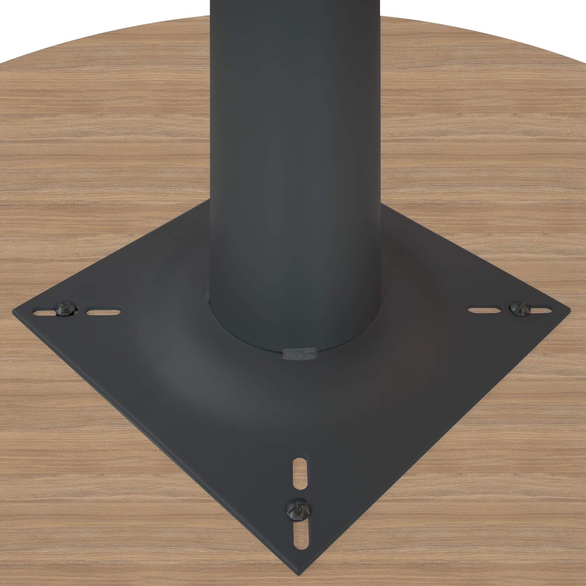 Weber Büro Optima - Tavolo da pranzo rotondo, Ø 120 cm, in rovere ambra, colore antracite