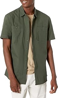 Men's Regular-Fit, Short-Sleeve Button-Down Chambray Shirt