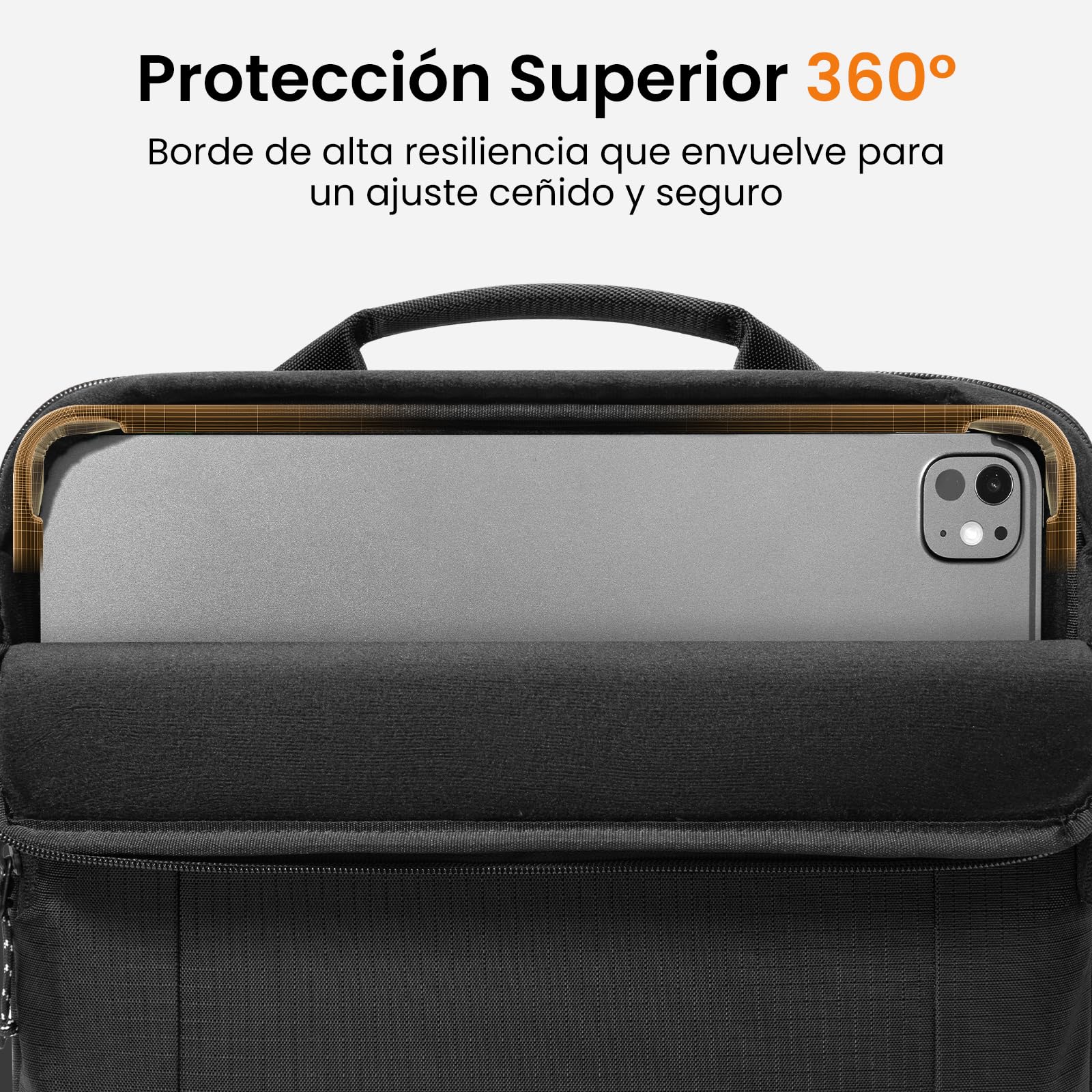 tomtoc 360° Protección Funda Tablet para 13 Pulgadas iPad Air M4/M3/M2 2026, 13 Pulgadas iPad Pro M5/M4, 12,9" iPad Pro M2&M1, Bolsa Maletín para Accesorio, Compatible con Magic/Smart Keyboard Folio
