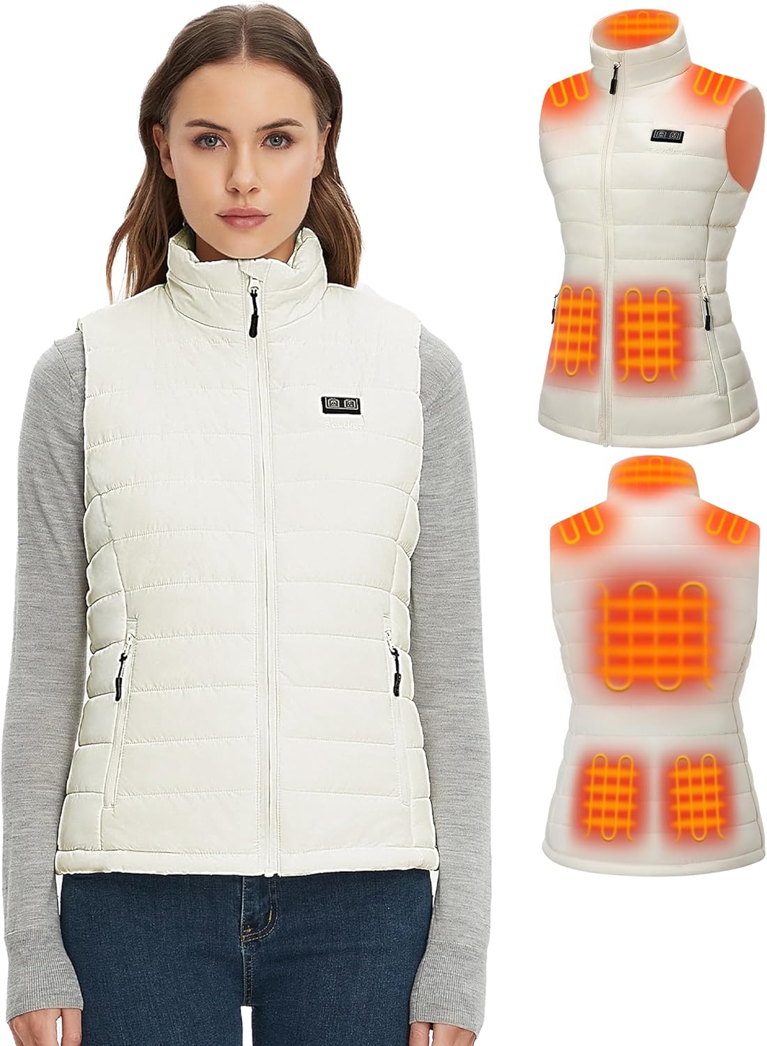 Heated Vest for Women with 16000mAh 7.4V Battery Pack Included，Warming Women's Heated Vest Electric Rechargeable