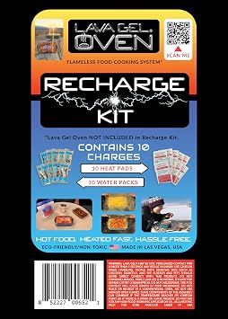 Oven Recharge Kit - Contains 10 Water Packs & 10 Heat Pads for Food - Portable Food Warmer - Innovative Food Heating Pad - Keep Food Warm with This Hot Pack- Compact & Efficient Food Warmers