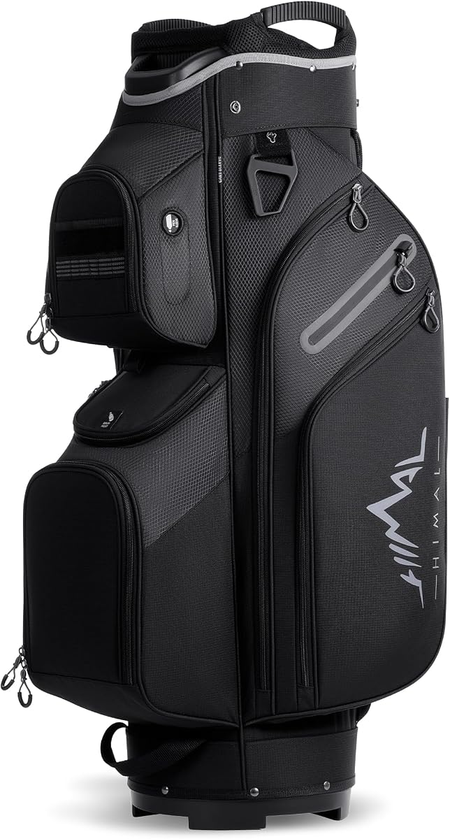 Golf Cart Bag, 15 Way Organizer Divider Top with Handles | 15 Separate Compartments,Extra Storage Pockets,Rain Cover,Comfortable carry handles,Tough Abrasion‑Resistant Materials