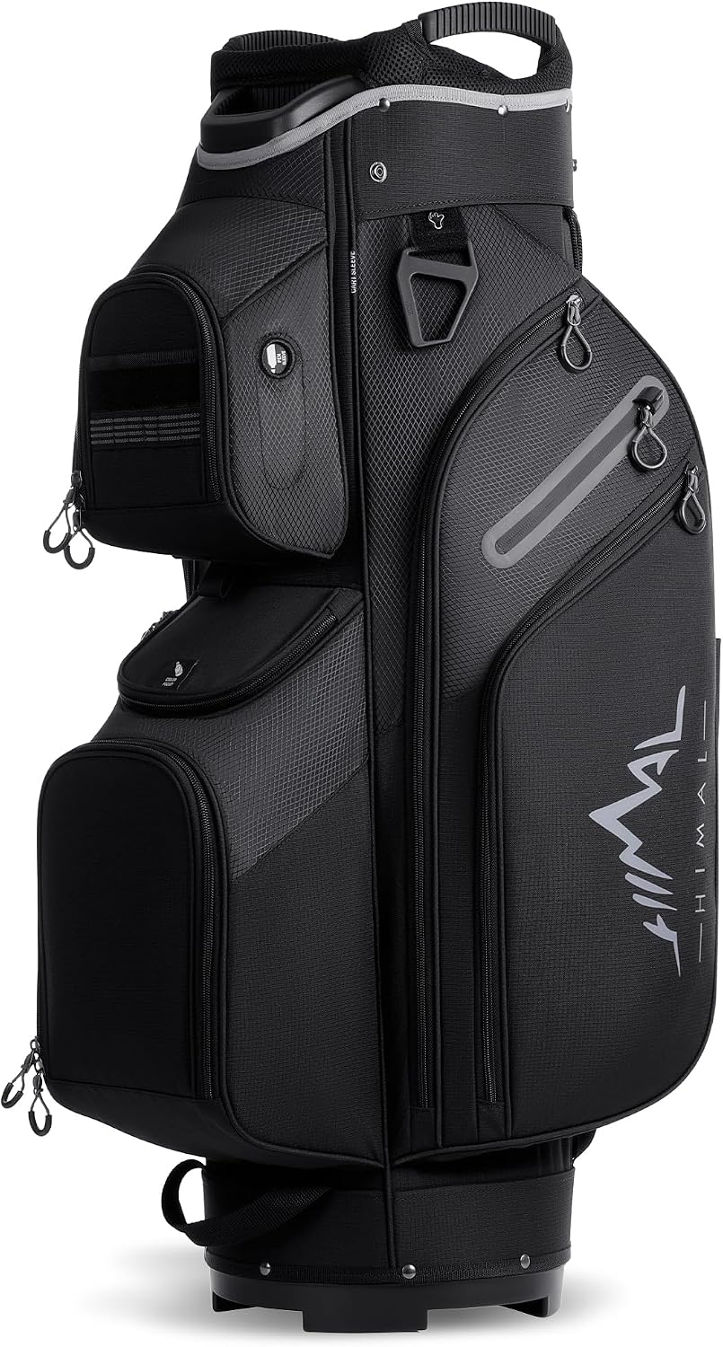uniHimal Golf Cart Bag, 15 Way Organizer Divider Top with Handles | 15 Separate Compartments,Extra Storage Pockets,Rain Cover,Comfortable carry handles,Tough Abrasion‑Resistant Materials