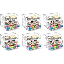 OSCO Clear Acrylic Small Triple Drawer Pack of 6