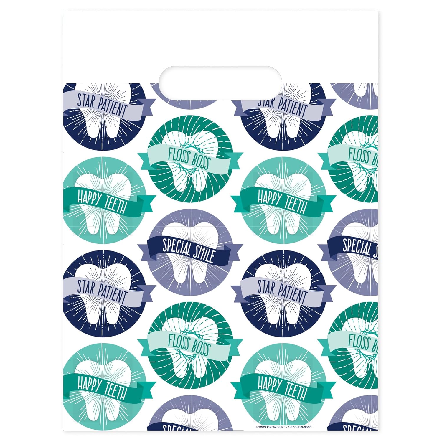Molar Circles Dental Giveaway Bags, 9" x 12", 100 Pack