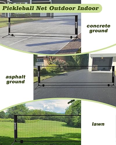 Miniatura 9 de NQV Pickleball Set with Net-10FT Half Court Size Pickleball Net+Wood Pickleball Paddles+Pickle Balls+Ball Retrievers+Pickleball Court Marking Kit,