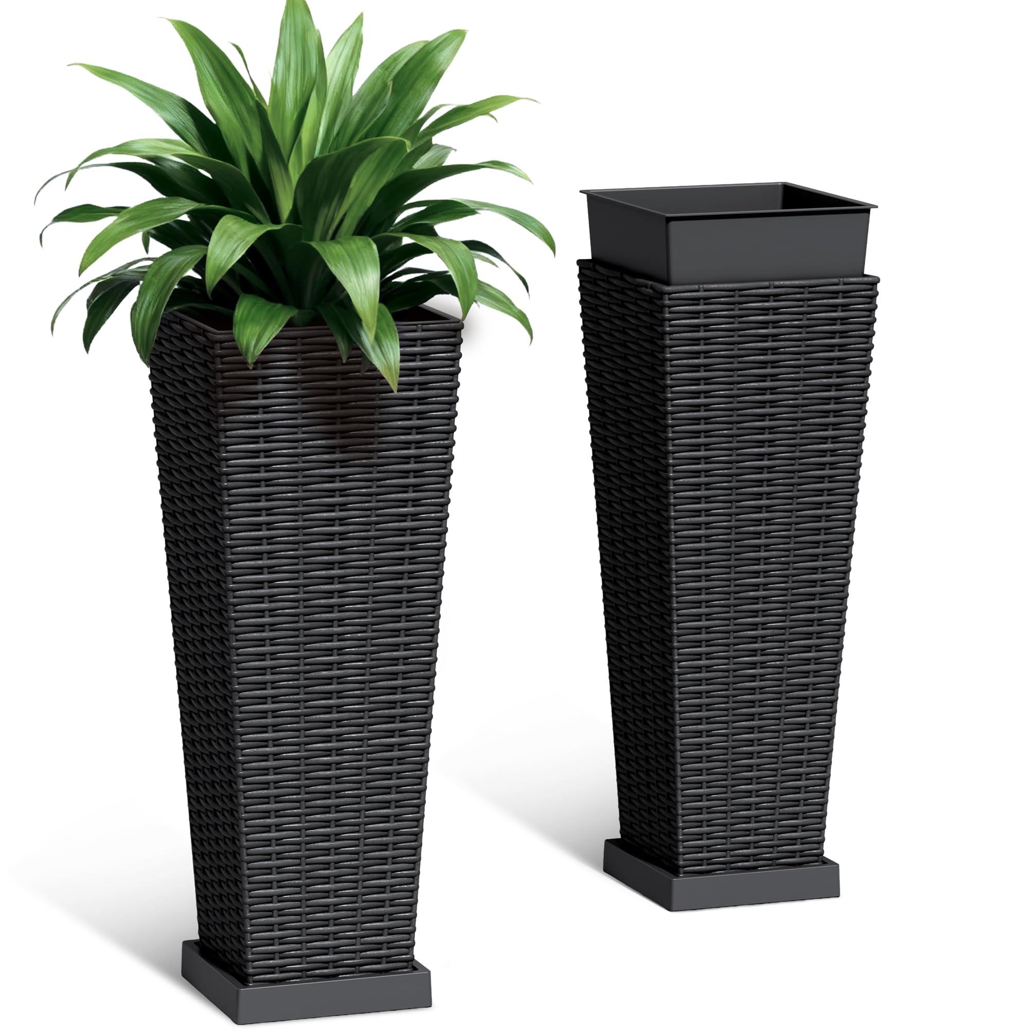 Acurax Rattan Pattern Planter