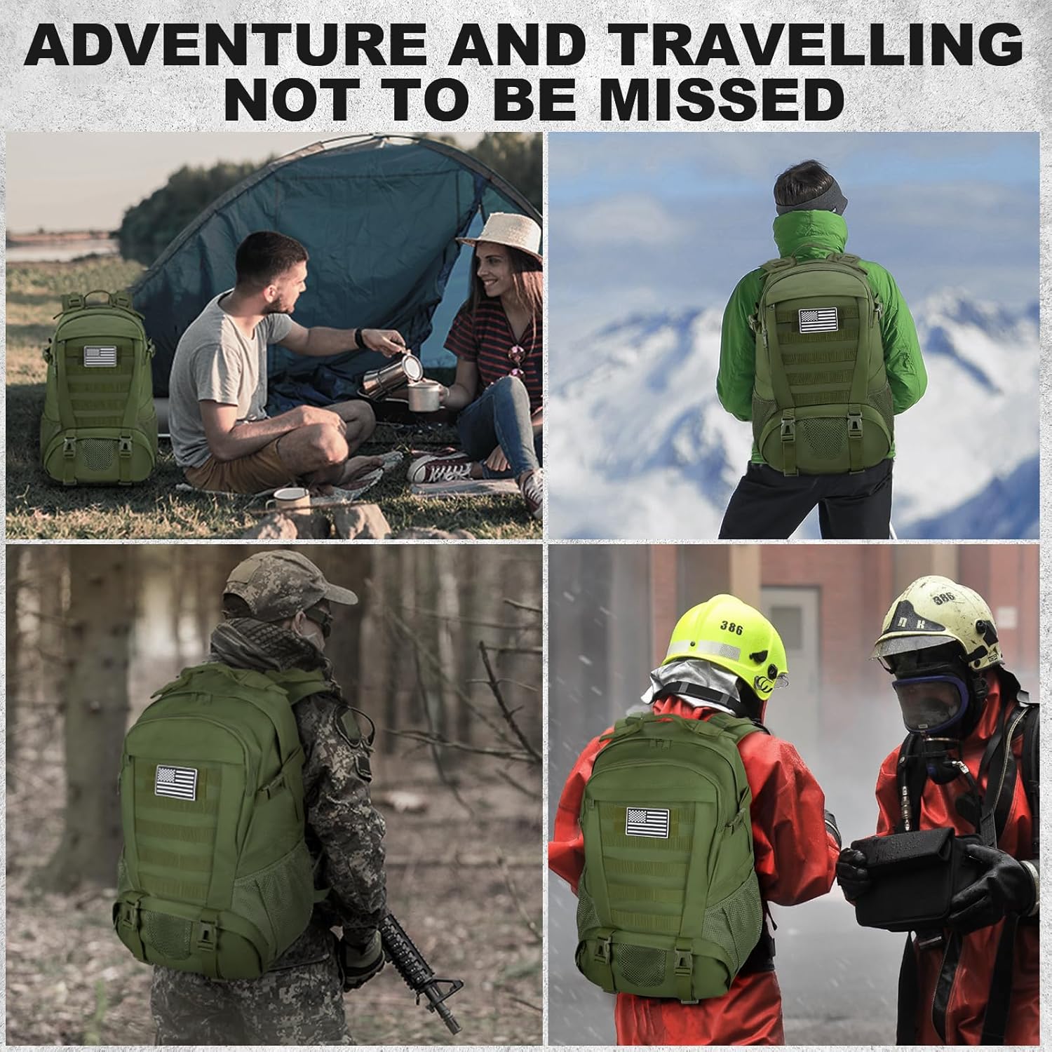 Jueachy Tactical Backpack for Men Hiking Day Pack Molle Military Rucksack Waterproof 30L EDC Bag with USA Flag Patch