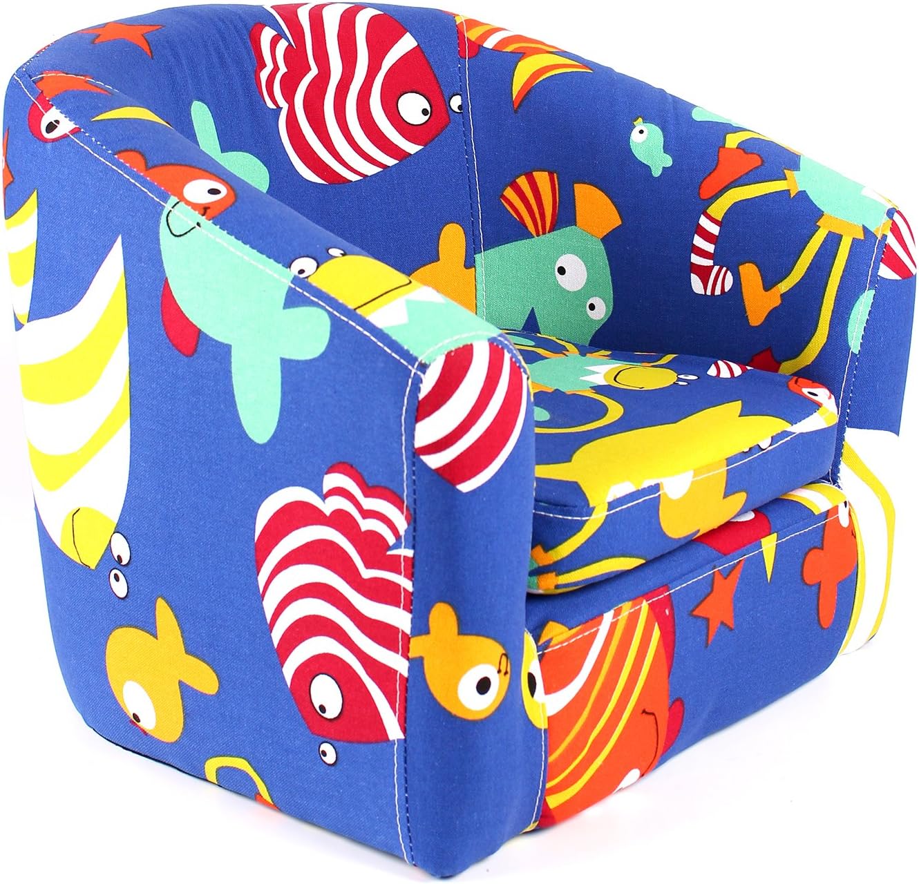 Emall LifeKid’s Armchair Children’s Roundy Chair Cartoon Sofa Wooden Frame (Upgraded Under The Sea)