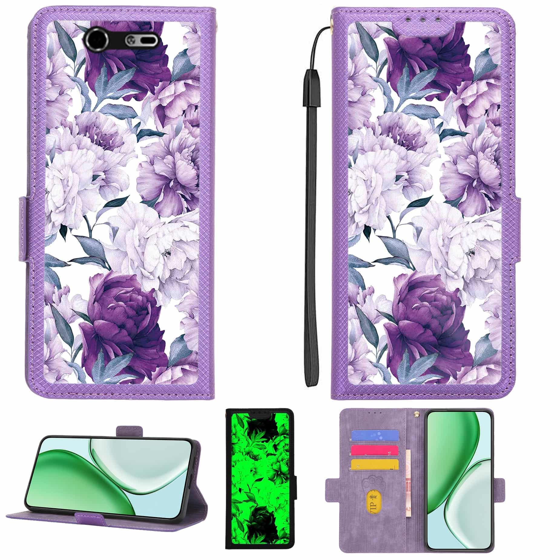 Case Compatible for ZTE Blade S7 g05 Phone Case Flip Cover [with Tempered Glass Screen Protector][RFID Blocking][Luminous Effect] LPT-ZSH