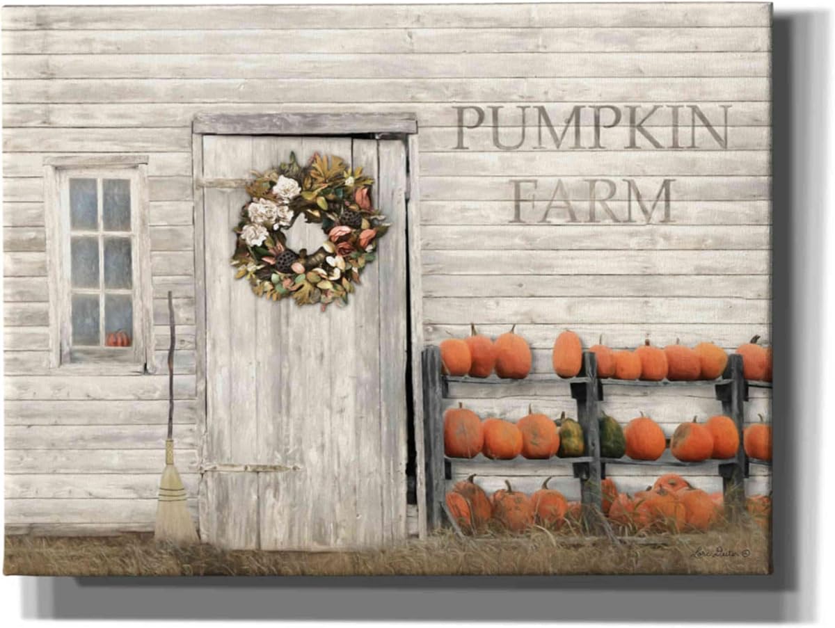 Epic Graffiti 'Pumpkin Farm' by Lori Deiter, Canvas Wall Art, 54"x40"