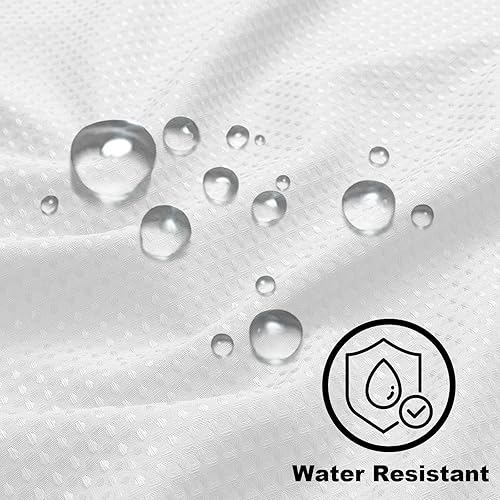 Miniatura 6 de Cortina de ducha de punto gofre blanco, juego de cortina de ducha impermeable para hotel, tela de poliéster de lujo, cortinas de baño resistentes