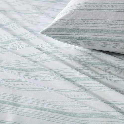 Miniatura 3 de Comfort Spaces Juego de sábanas 100% algodón transpirable, ligero, suave con bolsillo elástico de 14 pulgadas que se adapta a colchones de hasta 16