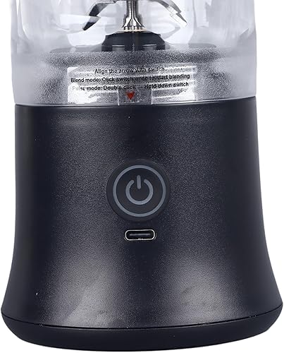 Miniatura 9 de Licuadora portátil, 18000rpm 20.3 fl oz de gran capacidad inalámbrica de acero inoxidable con 6 cuchillas ultra afiladas para batidos y licuados,