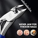 Toenail Clippers for Thick Nails: Podiatrist Toe Nail Clippers Professional Seniors Pedicure Ingrown Toenail Cutter for Men with Stainless Steel Sharp Curved Blade (Blue) gallery image
