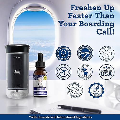 Miniatura 7 de GuruNanda Enjuague bucal concentrado (2 onzas líquidas), sin flúor, enjuague bucal de menta con aceites esenciales naturales, soporta 300 enjuagues,