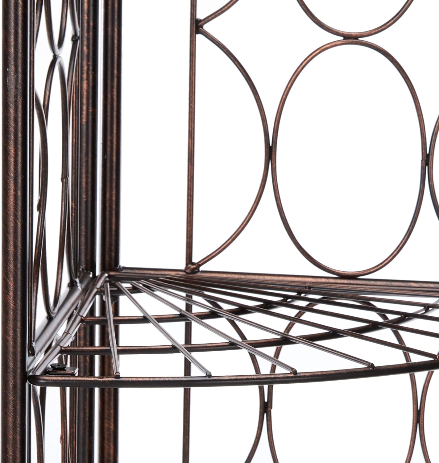 Kings Brand Furniture Brushed Copper Metal 5 Tier Shelf Corner Rack Unit