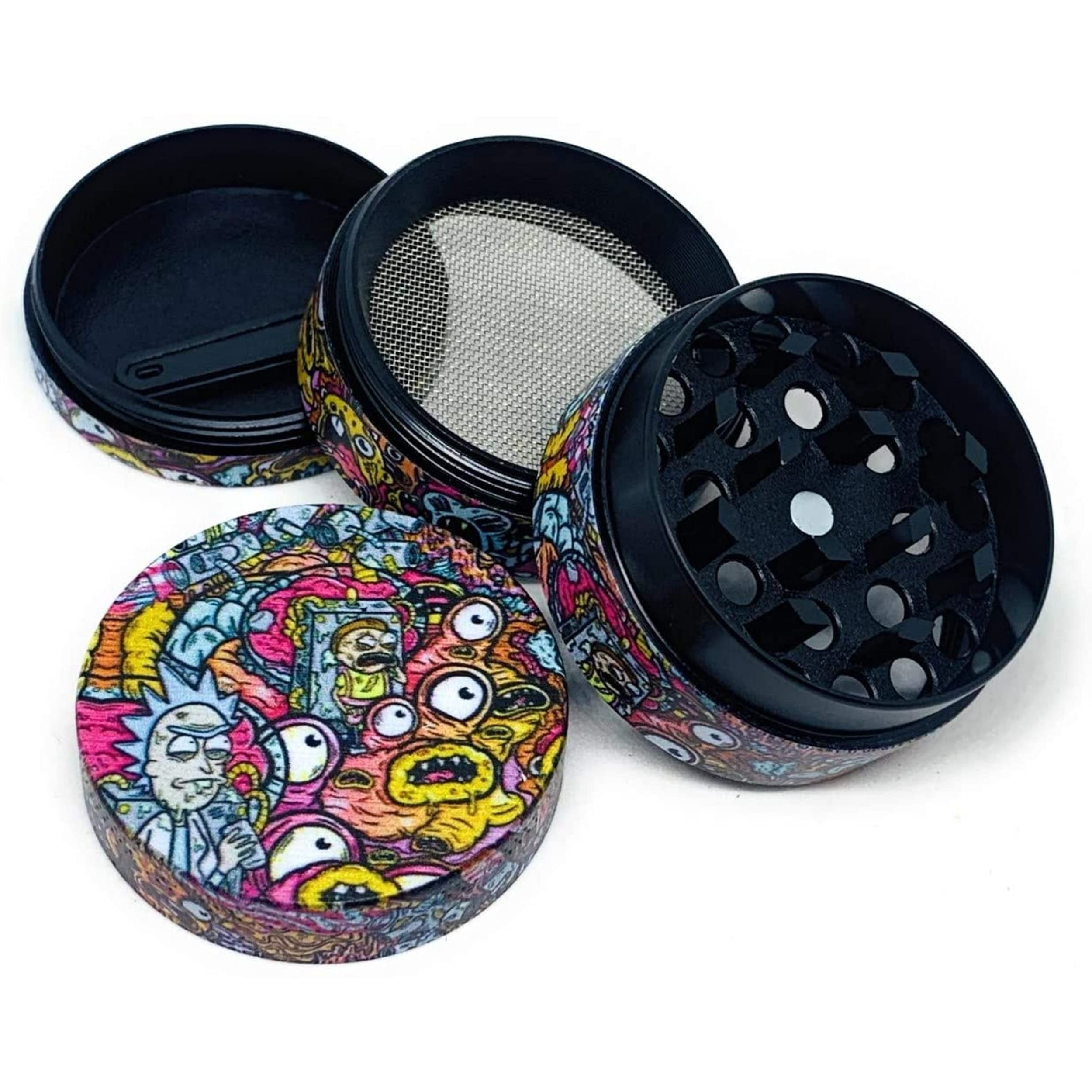 Grinder 4 Parties En Aluminium 63 Mm - Dents Tranchantes CNC, Tamis à Pollen, Couvercle Magnétique