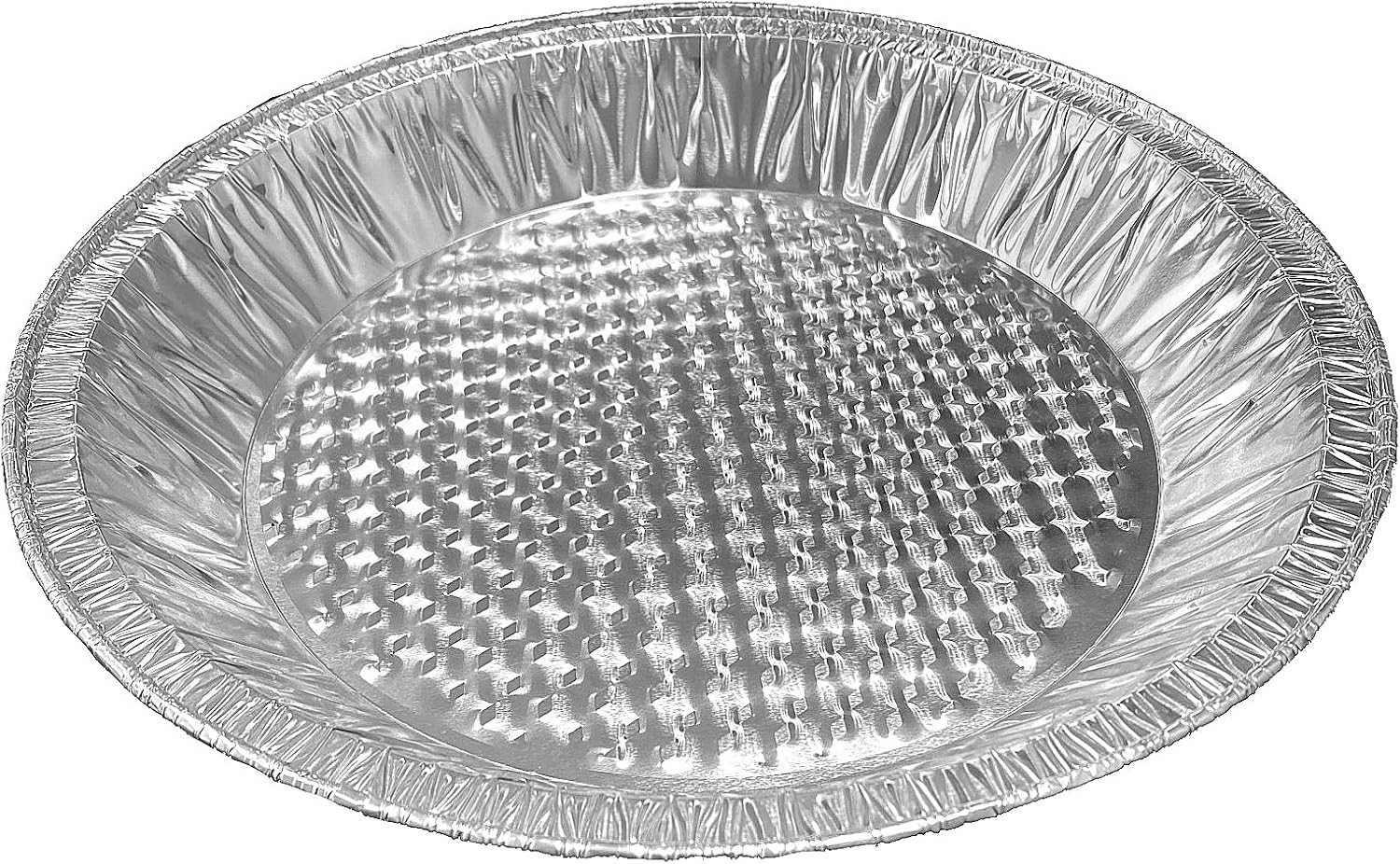 PACTOGO 10" (Actual Top-Out 9-5/8 Inches - Top-In 8-3/4 Inches) Aluminum Foil Pie Pan - Disposable Baking Tin Plates Waffle Bottom (Pack of 50)