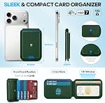 SHIELDON Genuine Leather Wallet Stand, Strong Magnetic Phone Wallet, Angle Adjustment, 6 Card Holders, RFID Blocking, Compatible with iPhone 17 Pro/Max/Air, 16/15/14/13/12 - Nappa Evergreen