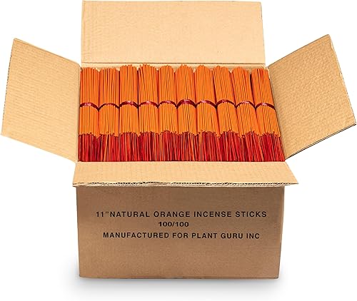 Miniatura 2 de 100 varillas de incienso sin perfume (naranja) de 11 pulgadas, 100% natural de joss y bambú de 11 pulgadas en blanco punk, para hacer incienso de