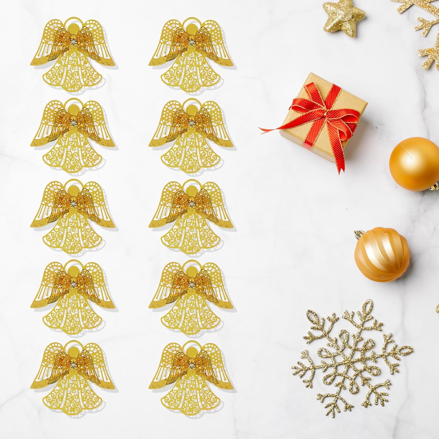 10pcs Gold Angel Shape Suncatcher Hanging Window Pendant DIY Metal Part Ornament Hand-Crafts Gifts - Image 7