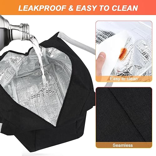 Miniatura 5 de Ohiatn Bolsa de almuerzo para mujeres y hombres, bolsas de almuerzo aisladas para adultos, bolsa de almuerzo reutilizable, bolsas enfriadoras