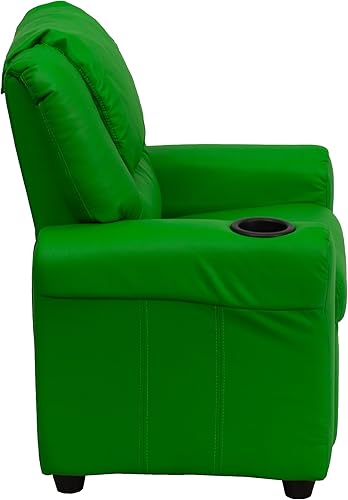Miniatura 9 de Flash Furniture - Sillón reclinable contemporáneo para niños, color beige vinilo con base para vasos y reposacabezas