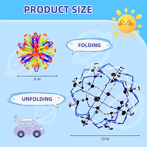 Miniatura 2 de 2 piezas de juguete de bola mágica expandible plegable para niños de 1, 2, 3 años o más, juguetes para ansiedad para niños y adultos, juguete de