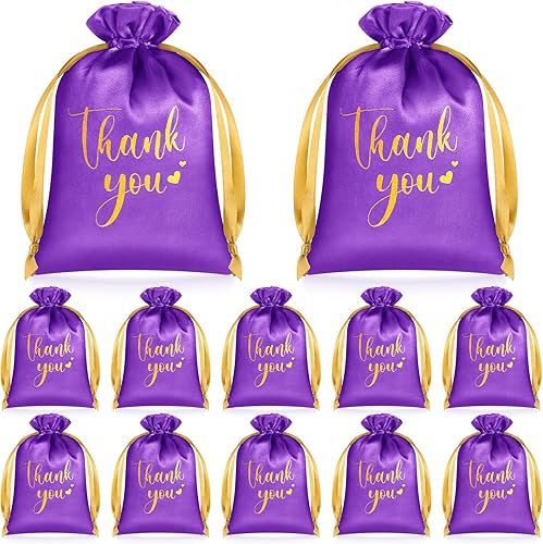 Miniatura 10 de PerKoop 30 bolsas de regalo de satén de boda de 5 x 7 pulgadas, bolsas de joyería con cordón para boda, pequeñas bolsas de dulces para el día de San