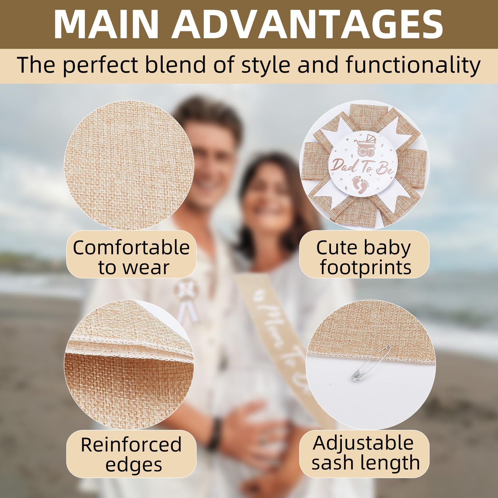 NICENEEDED Mom to Be Sash and Dad To Be and Mom to Be Pin - Image 4