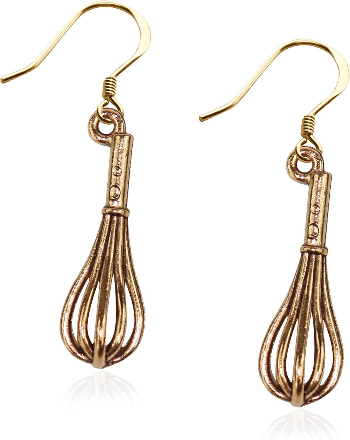 Whimsical Gifts Handpainted Chef Charm Earrings Collection | Handmade in USA | Antique Gold or Silver Finish | French Wire Hooks | Lead-free Pewter