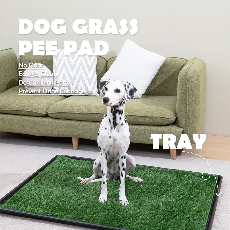 MEEXPAWS nagy műfű kutyavécé tálcával 85x59cm - otthoni és erkélyi használatra