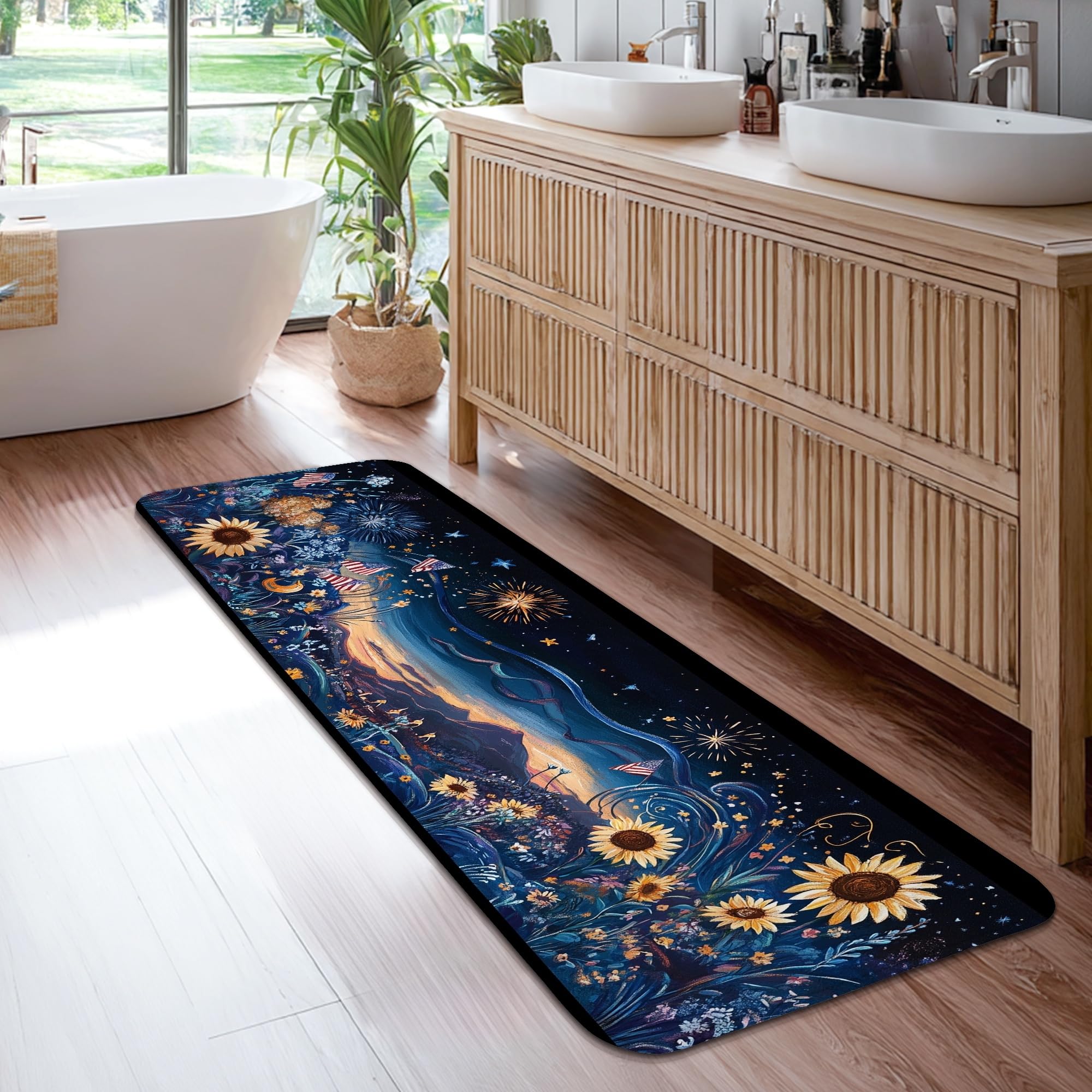 Tapis de cuisine rectangulaire ne perd pas ses poils motif éponge